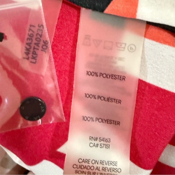 Karl Lagerfeld Red and Black Geometric Print Top - Picture 2 of 2